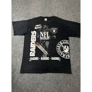 Mens 90s Oakland Raiders Salem Aerial Assault Football T Shirt, Size XL